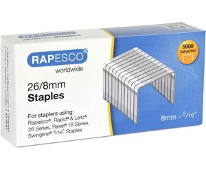 Rapesco S11880Z3 26/8 mm Galvanised Staples, Box of 5,000