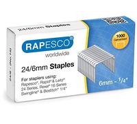 Rapesco Staples 24/6 S24607Z3 Steel Silver Pack of 1,000 Staples