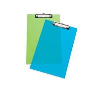 Rapesco SHPPCBAS Frosted Transparent Clipboard, A4+, Pack of 1 in Green, Blue or White