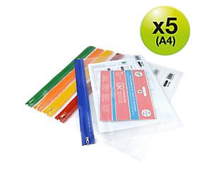 Rapesco Zippi Bags Zip Lock Bags A4+ Zip PP (Polypropylene) 37 (W) x 1.3 (D) x 26 (H) cm Assorted Pack of 5