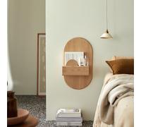 Raph - Wall-mounted solid oak bedside table Natural