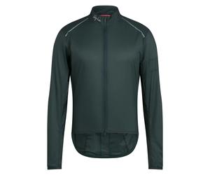 Rapha Men's Brevet Element Wind Jacket in Forest Green and Black Reflective M