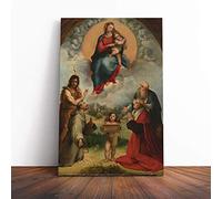 Raphael Madonna of Foligno Canvas Print | Gallery Wrapped 30mm Frame Wall Art | 24x16 inches | Ready to Hang | Modern Religious Picture | Living Room Bedroom Lounge Office
