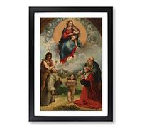 Raphael Madonna of Foligno Framed Print | A2 Black Framed Wall Art | Ready to Hang | Modern Historical Picture | Living Room Bedroom Lounge Office