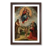 Raphael Madonna of Foligno Framed Print | A2 Walnut Framed Wall Art | Ready to Hang | Modern Historical Picture | Living Room Bedroom Lounge Office