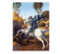 Raphael St. George Poster - St George And The Dragon Art Print - Renaissance Art Poster - Christian Art Wall Decor for Bedroom Classic Prints Poster Unframed (St. George And The