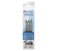 Raphael Travel Precision Mini Brush Set #10, Includes 3 Brushes, Round 01, Flat 01 & Filbert 01 (25-P10612-10)