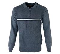 Raphael Valencino 1/4 Zip Long Sleeve Striped Knit Top Jumper Sweater Mens M-XXL SCORCHER2 Carabou (UK, Alpha, L, Regular, Regular, Navy)