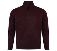 Raphael Valencino 1/4 Zip Sweater Jumper Pullover Long Sleeve Funnel Neck Fleece Lined Casual Mens M-XXL RYC Carabou (UK, Alpha, XL, Regular, Regular, Wine)