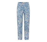 Raphaela by Brax Women's Luca 6/8 Summer Paisley Trouser, 25 Indigo Blue, 32W x 32L