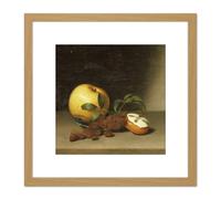 Raphaelle Peale Still Life With Cake 8X8 Inch Square Wooden Framed Wall Art Print Picture with Mount Artery8 Light Oak One Size