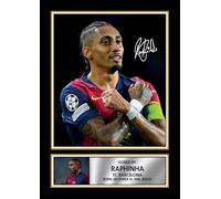 Raphinha Signed Autograph Poster Print - Barcelona & Brazil Star - Football Gift Memorabilia, A2 Poster Print (594x420mm)