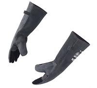 RAPICCA Fireplace Fire Pit Gloves, 662°F Fireproof Leather, 16in Grey