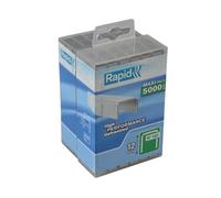 Rapid High-Performance Staples for Insulation, Thin Plastics, Cardboard and Carpets Flatwire No. 140, Leg Length 12mm, Staple Gun Staples, Galvanised Steel, 5000 Pieces, Plastic Box (40303091)