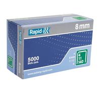 Rapid High-Performance Staples for Insulation, Thin Plastics, Cardboard and Carpets Flatwire No. 140, Leg Length 8mm, Staple Gun Staples, Galvanised Steel, 5000 Pieces, Boxed (11908111)