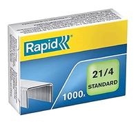 Rapid 21/4mm Standard Staples, For Stapling up to 12 Sheets, Use with Mini and Desktop Staplers, Galvanised Wire, Box of 1000, 24867600