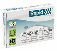Rapid 23/10mm Standard Staples, For Stapling 40-70 Sheets, Use with Heavy Duty Staplers, Galvanised Wire, Box of 1000, 24869300