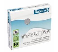 Rapid 23/12mm Standard Staples, For Stapling 60-90 Sheets, Use with Heavy Duty Staplers, Galvanised Wire, Box of 1000, 24869400