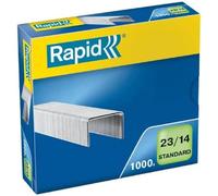 Rapid 23/14mm Standard Staples, For Stapling 80-110 Sheets, Use with Heavy Duty Staplers, Galvanised Wire, Box of 1000, 24869500