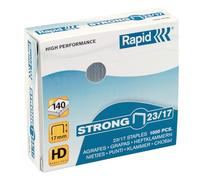 Rapid 23/17mm Strong Staples, For Stapling 110-140 Sheets, Use with Heavy Duty Staplers, Galvanised Wire, Box of 1000, 24870300
