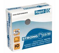 Rapid 23/20mm Strong Staples, For Stapling 140-170 Sheets, Use with Heavy Duty Staplers, Galvanised Wire, Box of 1000, 24870400