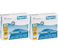 Rapid 23/24mm Strong Staples, For Stapling 150-210 Sheets, Use with Heavy Duty Staplers, Galvanised Wire, Box of 1000, 24870500 (Pack of 2)