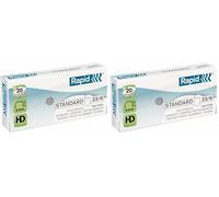 Rapid 23/6mm Standard Staples, For Stapling up to 20 Sheets, Use with Heavy Duty Staplers, Galvanised Wire, Box of 1000, 24869100 (Pack of 2)