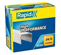Rapid Staples 24/6 mm Strong – Up to 20 Sheets, For Desktop Staplers, Galvanised Wire, Box of 5000
