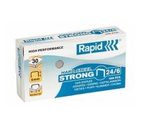 Rapid 24/6mm Strong Staples, For Stapling up to 30 Sheets, Use with Desktop Staplers and Pliers, Hard Steel, Box of 1000, 24855900