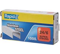 Rapid Staples 24/6 Super Strong - Stainless Steel, 6 mm Legs, Up to 30 Sheets, Box of 1000 24858100