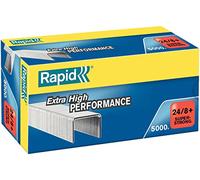 Rapid 24/8+mm Super Strong Staples, For Stapling up to 50 Sheets, Use with Desktop Staplers and Pliers, Galvanised Wire, Box of 5000, 24860100