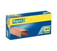 Rapid 26/6mm Standard Staples, For Stapling up to 20 Sheets, Use with Desktop and Electric Staplers, Copper Plated, Box of 5000, 24862100