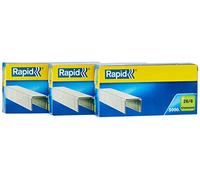 Rapid 26/6mm Standard Staples, For Stapling up to 20 Sheets, Use with Desktop and Electric Staplers, Copper Plated, 3 Boxes of 5000, 24862400
