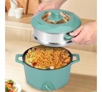 Rapid 2L Noodle Electric Hot Pot Steamer by Stainless Steel Multi-Function Cooker for Soup, Stir Fry, Steak (Green)