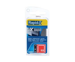 Rapid 40109509 53/6B 6Mm Stainless Steel Fine Wire Staples (Box 1080)