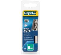Rapid 5000670 Steel Rivet Nuts M3 (Pack 20 + Free Drill Bit)