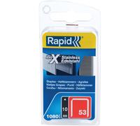Rapid 53/10B 10mm Stainless Steel Fine Wire Staples (Box 1080)
