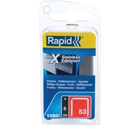 Rapid High Performance Staples, Stainless Steel, No.53, Leg Length 6 mm, 40109509 - 1080 Pieces, grey