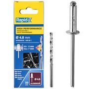 Rapid Aluminium Blind Rivets 4.8 x 10 mm for Riveting Pliers, 50 Pieces