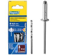 Rapid Rivets High Performance, 4.8 x 25 mm, including drill piece, 50 pieces
