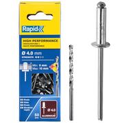 Rapid Aluminium Blind Rivets 4 x 14 mm for Riveting Pliers, 50 Pieces