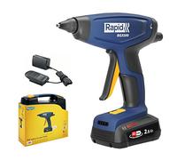 Rapid BGX500 18V Battery-Powered Cordless Glue Gun - DIY Glue Gun with Quick Warm-Up, Glue Flow Adjuster, LED Heat Indicator, Perfect for DIY and Installation, with Battery and Charger (5001515)