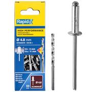 Rapid Rivets High Performance 5000389 4.8 x 14 mm with Drill Piece – Pack of 50