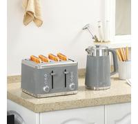 Rapid Boil Kettle and 4 Slice Toaster Set w/Strix Thermostat, 1.7L 3000W HOMCOM Tan One Size