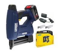 Rapid BTX553 18V P4A Battery-Powered Staple Gun Kit - Cordless Upholstery & Craft Stapler, Finewire Staples and Brads, Heavy Duty & Portable, Includes 2.5Ah Battery, Charger & Case (5001507)