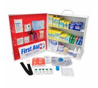 Rapid Care 3-Shelf First Aid Kit, Class Compliant to ANSI/OSHA - 700+ Pieces - Steel Wall Mount Cabinet - Serves Up to 150 People