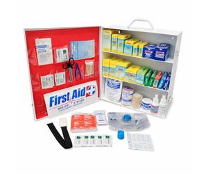 Rapid Care 3-Shelf First Aid Kit, Class Compliant to ANSI/OSHA - 700+ Pieces - Steel Wall Mount Cabinet - Serves Up to 150 People