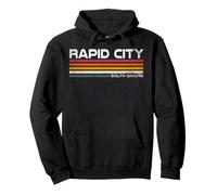 Rapid City South Dakota Retro Stripes Vintage City Design Pullover Hoodie