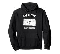 Rapid City South Dakota SD 605 Vintage Athletic Style Pullover Hoodie