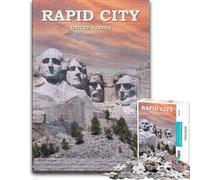 RAPID CITY TRAVEL POSTER Artistic Jigsaw Puzzle for Adults, 1000 PCS